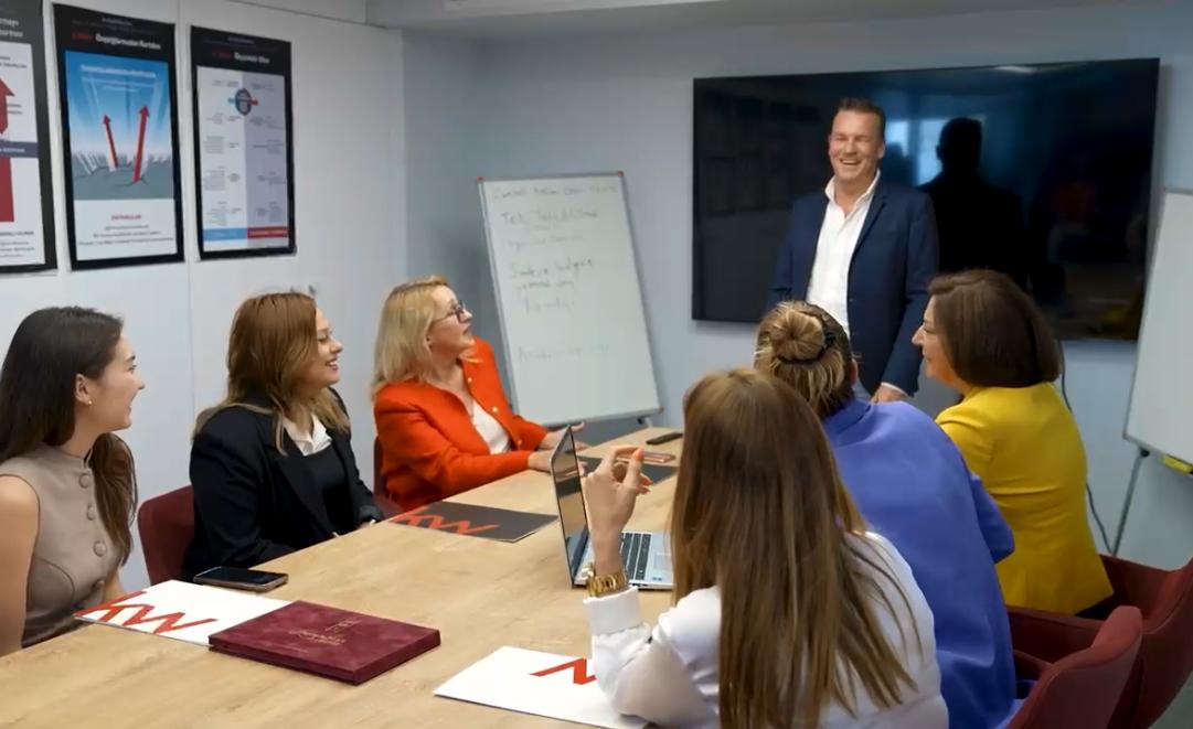 Ferry Pardon met het KW Island team in een vergaderruimte